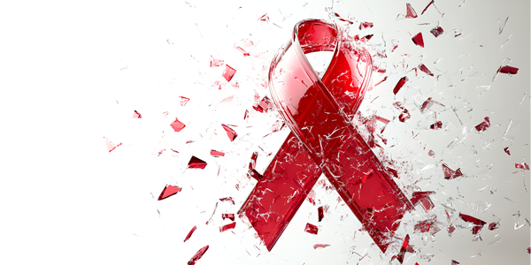 Shattered HIV / Aids ribbon